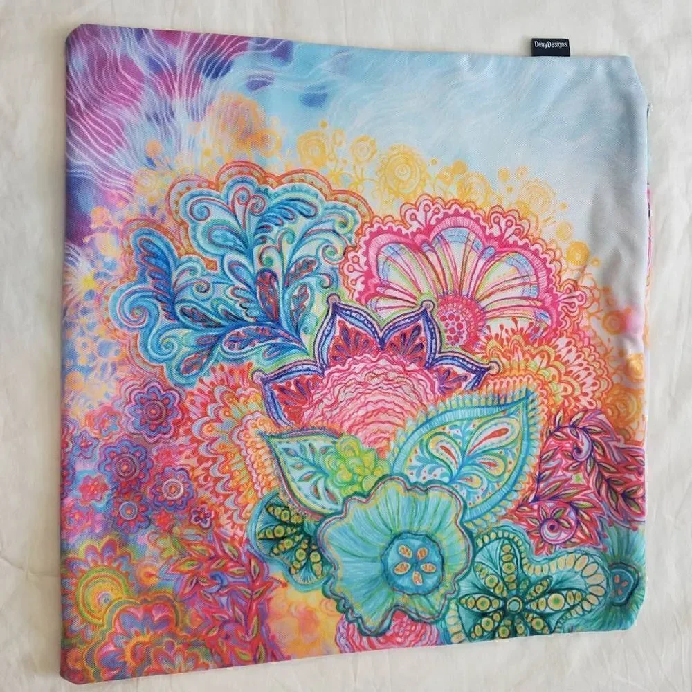Deny Designs Stephanie Corfee Flourish Allover Two Patio Pillowcases EUC